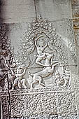 Angkor Wat temple, the fourth enclosure, the bas reliefs of the west gopura, friezes of figurines mounted on a variety of animals 